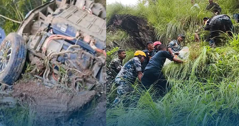 भीमफेदी सडकमा इभी गाडी दुर्घटना हुँदा चार जनाको मृत्यु, चार घाइते