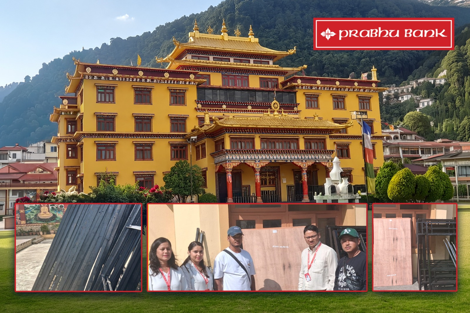बाढी प्रभावितका लागि प्रभु बैंकले पहेंलो गुम्बालाई दियो बंक बेड