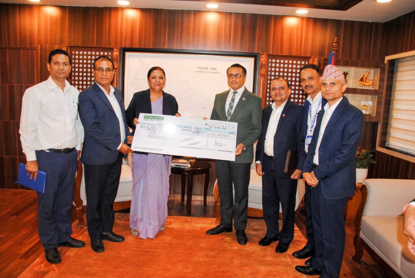 विपद् प्रभावितका लागि नेपाल टेलिकमका कर्मचारीहरुको तर्फबाट २ करोडभन्दा बढी सहयोग