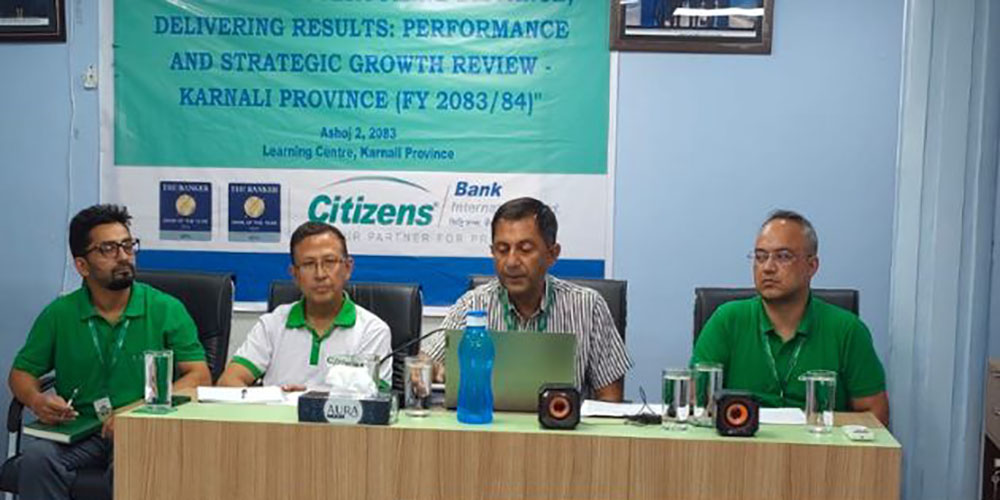 सिटिजन्स बैंकद्वारा कर्णाली प्रदेशमा कार्यसम्पादन तथा रणनीतिक समीक्षा कार्यक्रम सम्पन्न