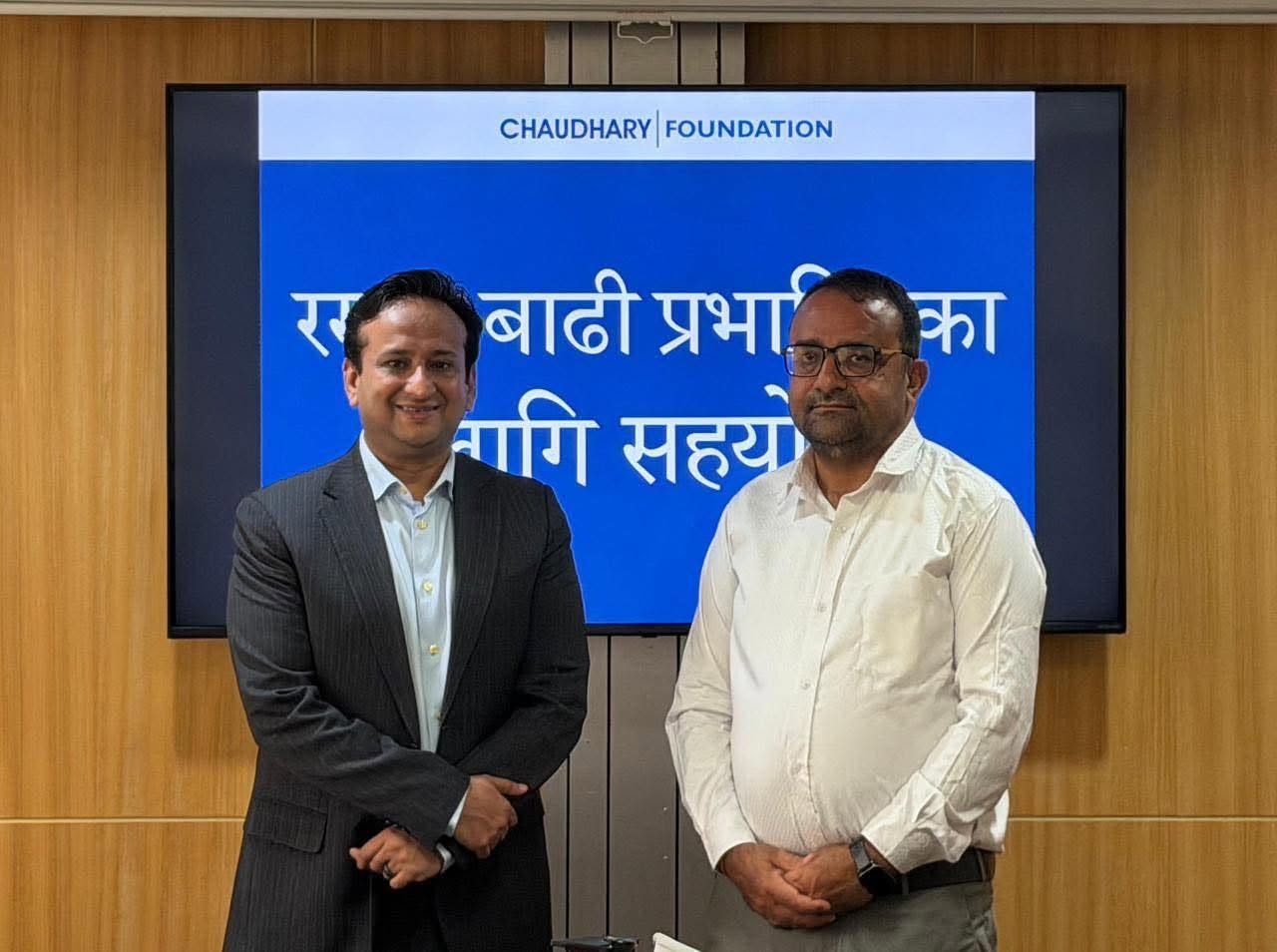 नुवाकोटको त्रिभुवन त्रिशुली माध्यमिक विद्यालय तत्काल सञ्चालन गर्न चौधरी फाउण्डेसनको सहयोग