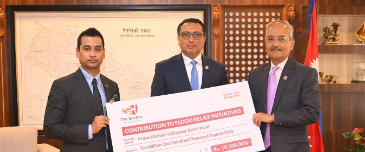 सोल्टी होटल एण्ड रिसोर्ट द्धारा बाढीपीडितका लागि एक करोड एक लाख सहयोग