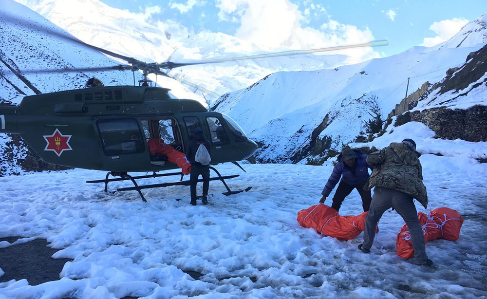 अहिलेसम्म हिमलुङ हिमपहिरोमा बेपत्ता आठ जनाको शव फेला