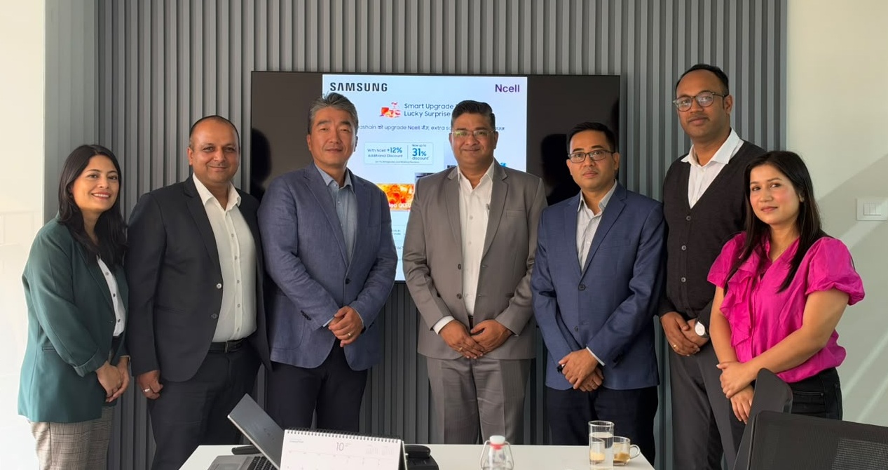 एनसेल र सामसङबीच सहकार्य, विद्युतीय उपकरणको खरिदमा ३१ प्रतिशतसम्मको छुट