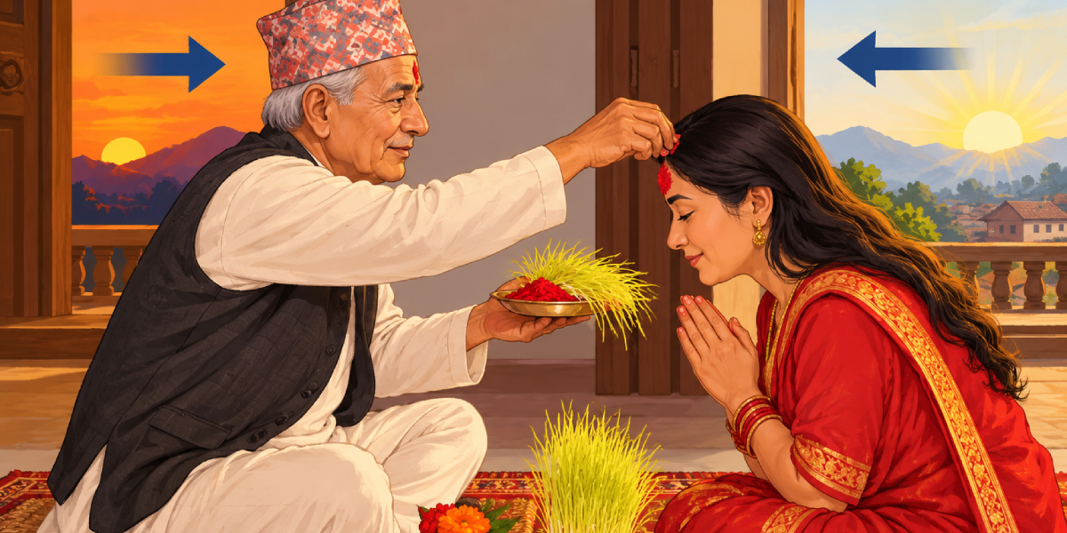 विजयादशमीमा टीका लगाउन छुटेकाहरूले आज पनि थाप्दैछन् मान्यजनको आशीर्वाद